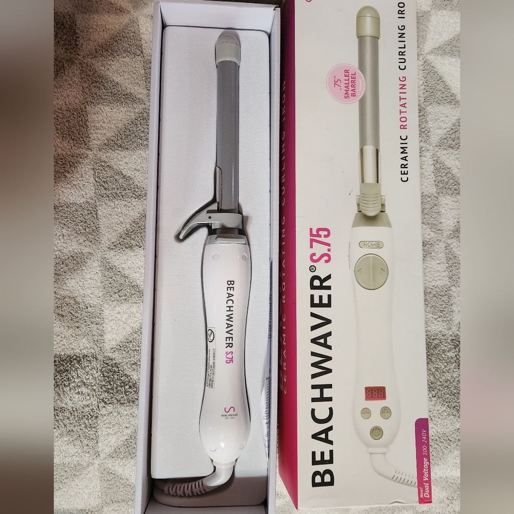 The Beachwaver Co. White and Pink Ceramic Curling Iron